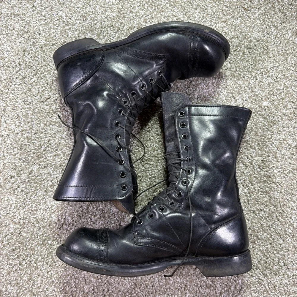 Double H Jump Boots Mens Size 8 D Black Leather Combat Paratrooper Military